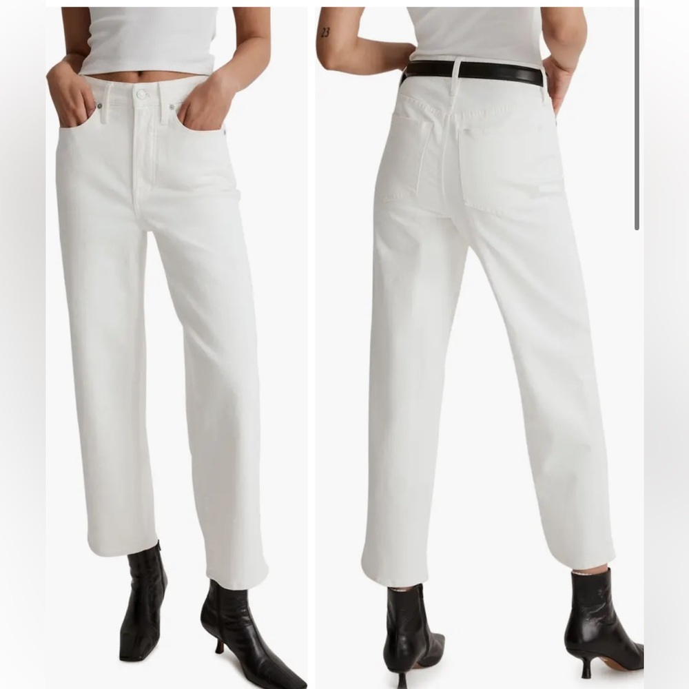 NWT Madewell Perfect Vintage Wide-Leg Tile White Crop Jean Size 27